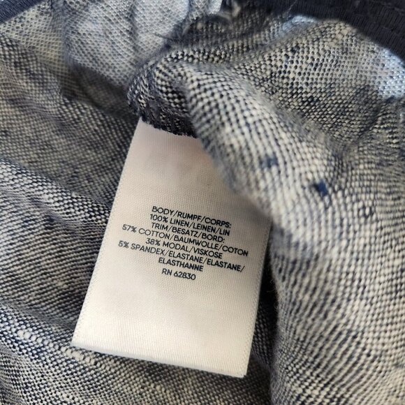 Lands End Womens 10 Linen Pants Pull on Wide Leg Pockets Coastal Resort Beach - Picture 6 of 14